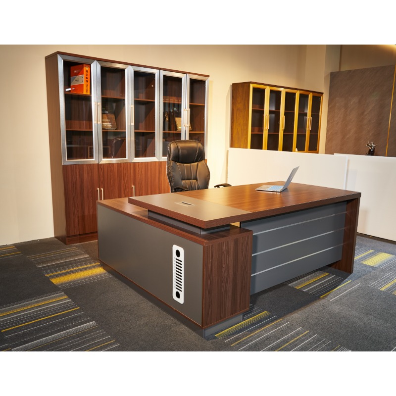 Office Tech Furniture - โต๊ะทำงานสำนักงานรูปตัว L สไตล์โมเดิร์นสุดหรู วัสดุเมลามีน ลดราคาพิเศษ