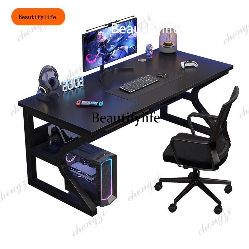 Office Tech Furniture - โต๊ะคอมพิวเตอร์ B567 ดีไซน์ทันสมัย สไตล์มินิมอล โครงโลหะ สำหรับเล่นเกม