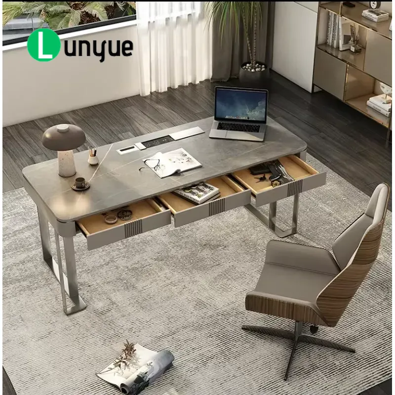 Office Tech Furniture - โต๊ะทำงานผู้บริหารรูปตัว L ทันสมัย โต๊ะคอมพิวเตอร์ MDF สำหรับผู้บริหารระดับสูง