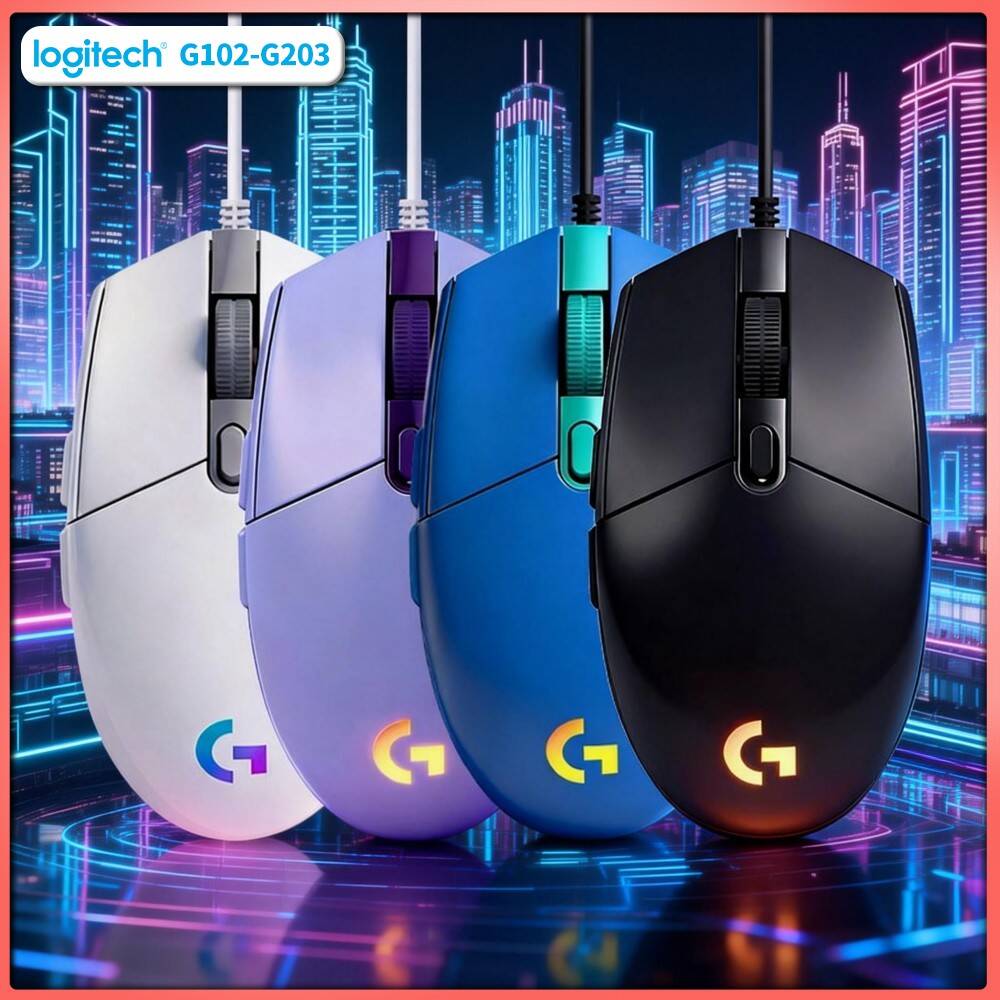 Logitech Mouse G203 - เมาส์เกมมิ่ง Logitech G203 Prodigy RGB แบบมีสาย