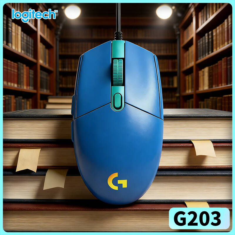 Logitech Mouse G203 - เมาส์เกมมิ่ง Logitech G203 LIGHTSYNC ความละเอียด 8000
