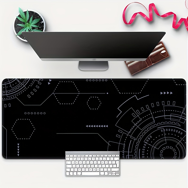 Office Tech Set Up - แผ่นรองเมาส์สำหรับเล่นเกมส์ ทนทาน กันลื่น ทำจากยาง สำหรับสำนักงานและการตั้งค่าคอมพิวเตอร์ รุ่น