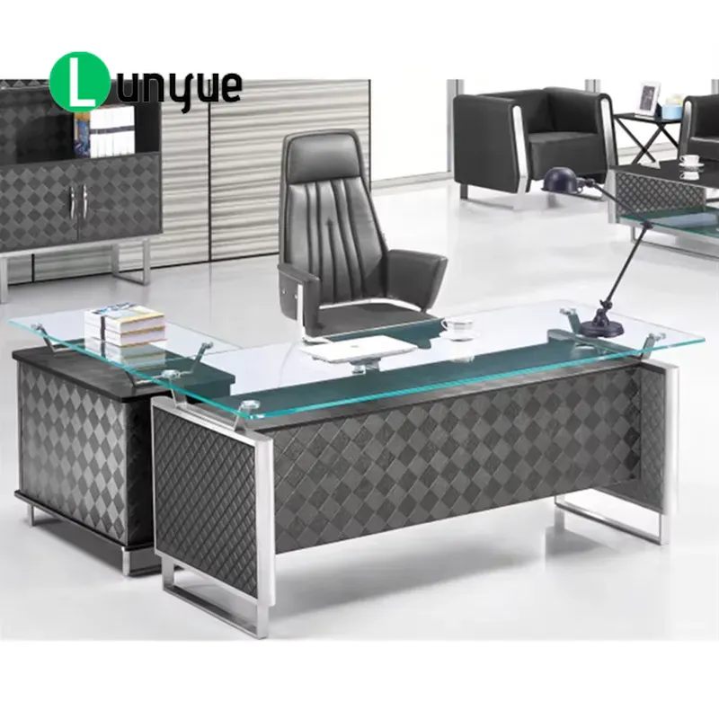 โต๊ะทำงานผู้บริหารกระจกสมัยใหม - Office Tech Furniture บทวิจารณ์และราคา