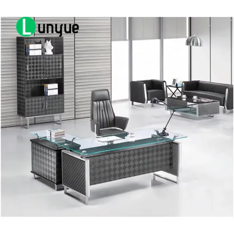 โต๊ะทำงานผู้บริหารกระจกสมัยใหม - Office Tech Furniture บทวิจารณ์และราคา