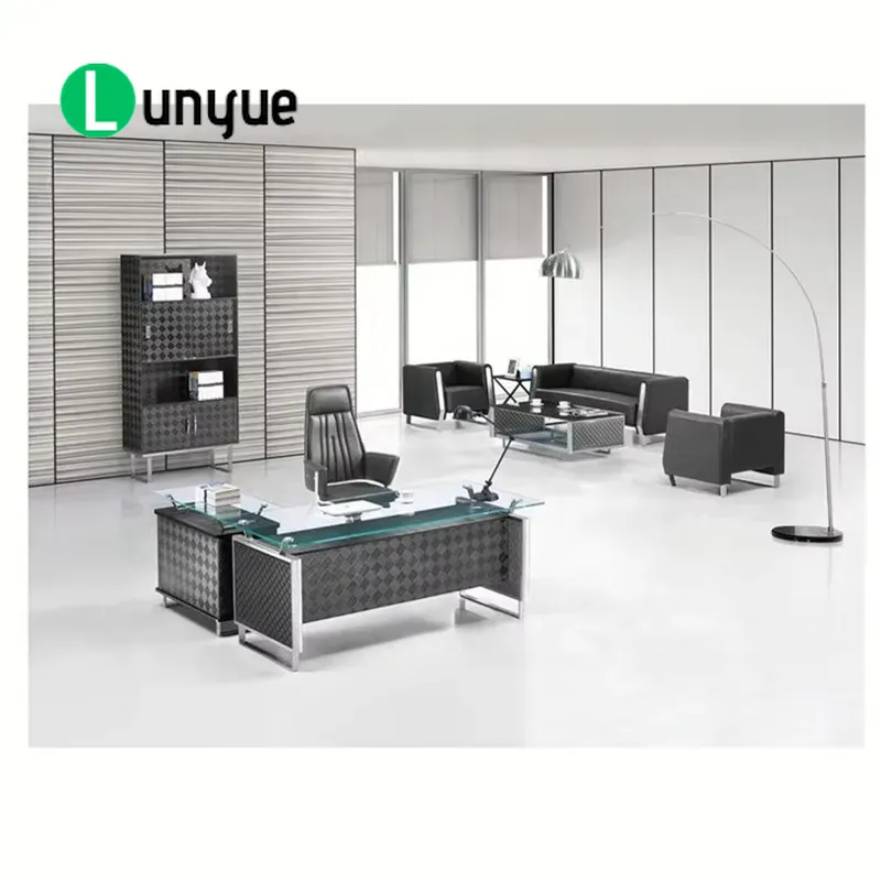 โต๊ะทำงานผู้บริหารกระจกสมัยใหม - Office Tech Furniture บทวิจารณ์และราคา