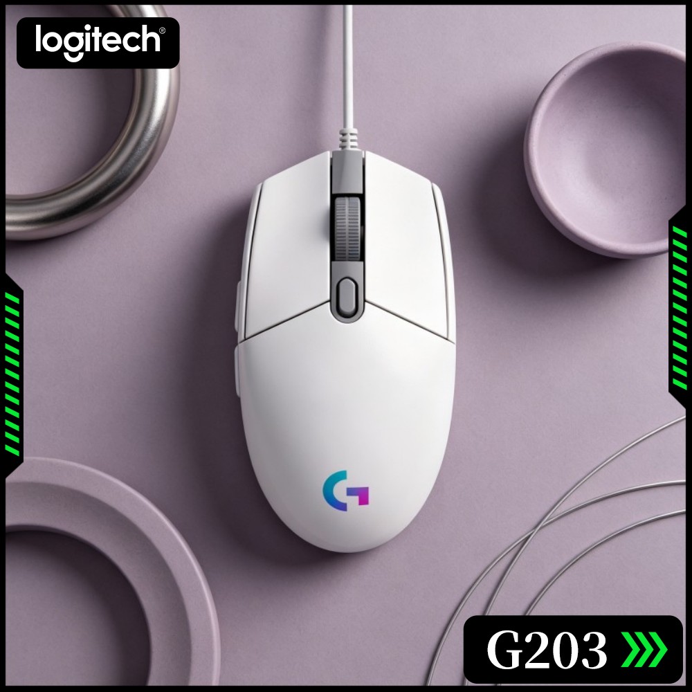 เมาส์เกมมิ่งแบบมีสาย Logitech  - Logitech Mouse G203 บทวิจารณ์และราคา