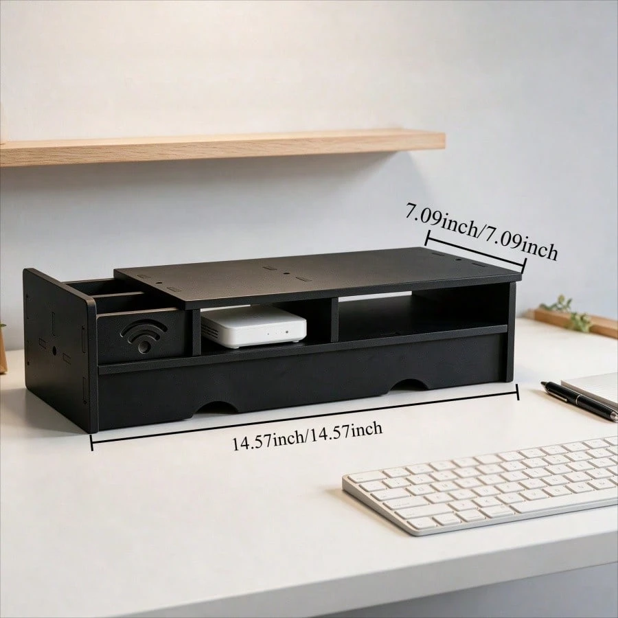 กล่องเก็บเราเตอร์ WiFi สีดำด้า - Office Tech Set Up บทวิจารณ์และราคา