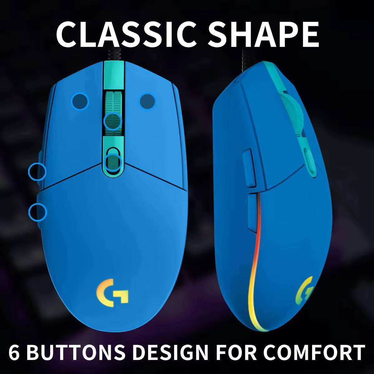 เมาส์เกมมิ่ง Logitech G203 Pro - Logitech Mouse G203 บทวิจารณ์และราคา